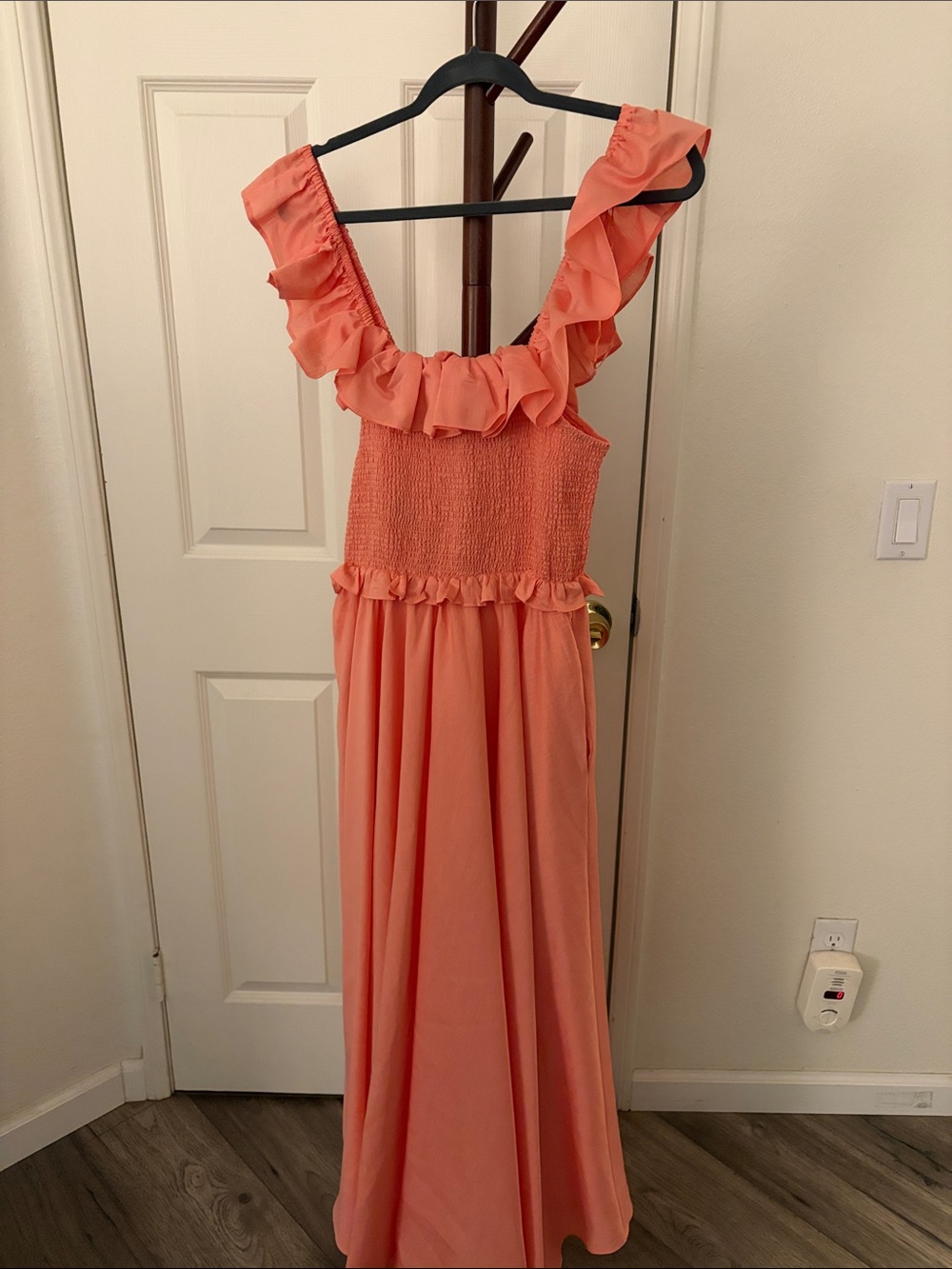 CeCe Coral Ruffle Maxi Dress
